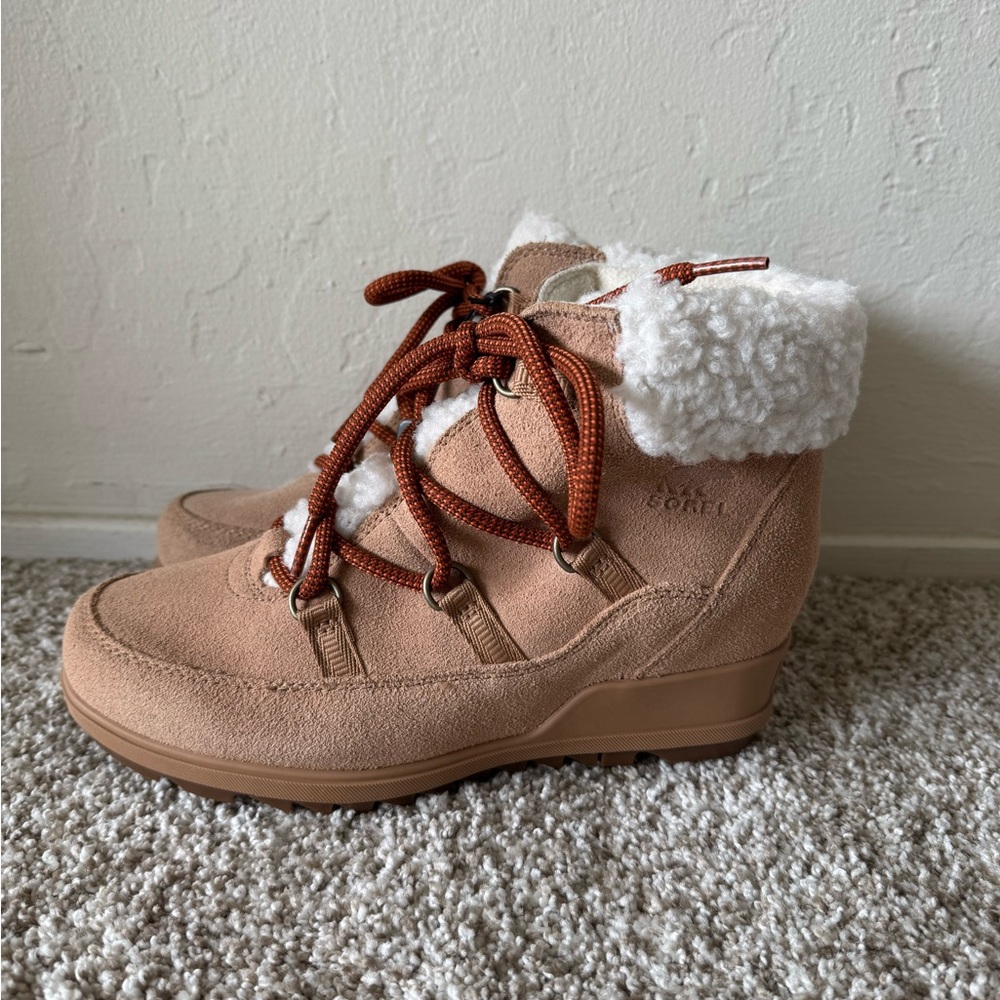 Sorel Shearling Wedge Boots (New)